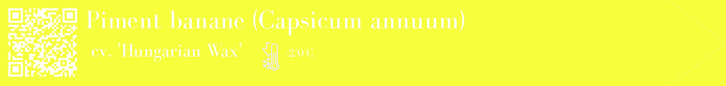 Étiquette de : Capsicum annuum cv. 'Hungarian Wax' - format c - style blanche18_simple_simplebod avec qrcode et comestibilité