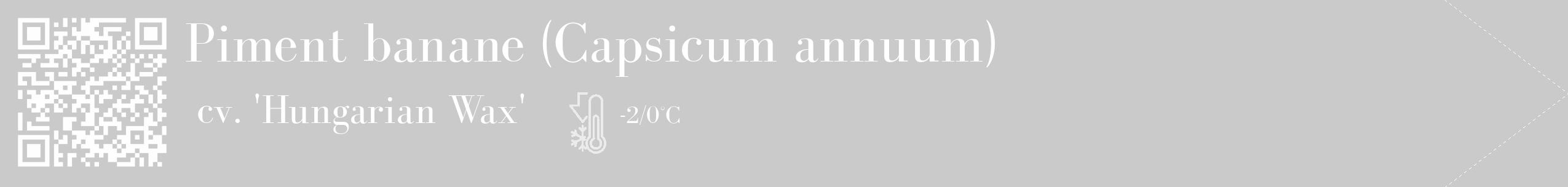 Étiquette de : Capsicum annuum cv. 'Hungarian Wax' - format c - style blanche21_simple_simplebod avec qrcode et comestibilité