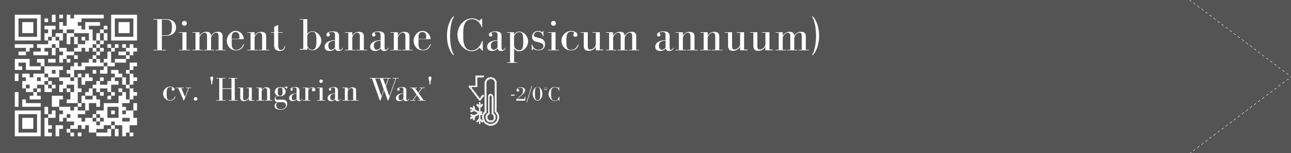 Étiquette de : Capsicum annuum cv. 'Hungarian Wax' - format c - style blanche30_simple_simplebod avec qrcode et comestibilité