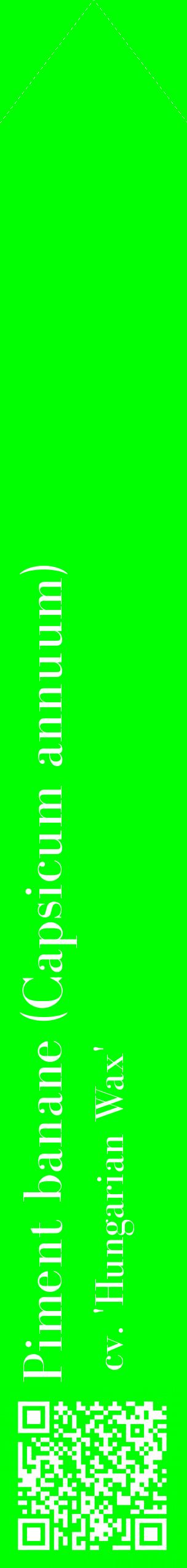 Étiquette de : Capsicum annuum cv. 'Hungarian Wax' - format c - style blanche16_simplebod avec qrcode et comestibilité