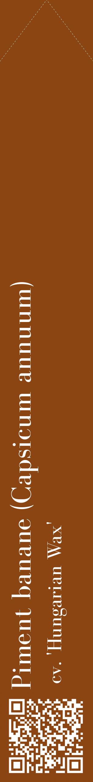 Étiquette de : Capsicum annuum cv. 'Hungarian Wax' - format c - style blanche30_simplebod avec qrcode et comestibilité