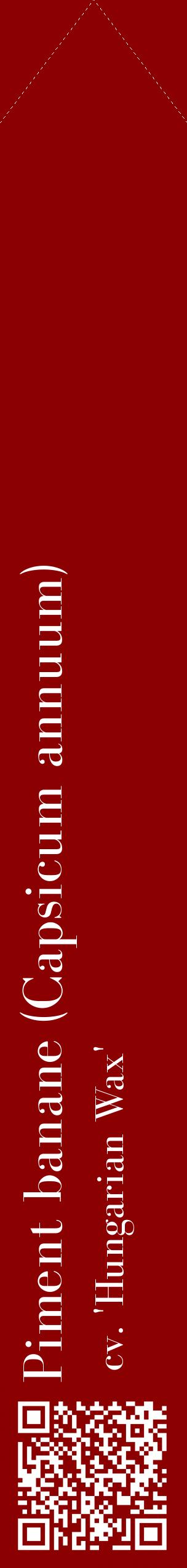 Étiquette de : Capsicum annuum cv. 'Hungarian Wax' - format c - style blanche34_simplebod avec qrcode et comestibilité