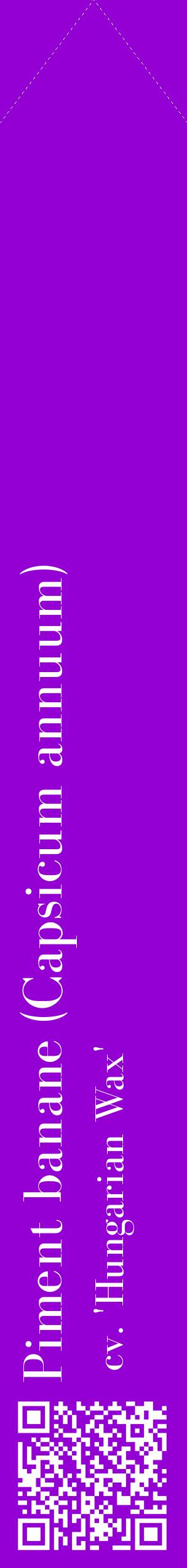 Étiquette de : Capsicum annuum cv. 'Hungarian Wax' - format c - style blanche48_simplebod avec qrcode et comestibilité