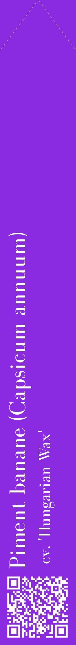 Étiquette de : Capsicum annuum cv. 'Hungarian Wax' - format c - style blanche49_simplebod avec qrcode et comestibilité