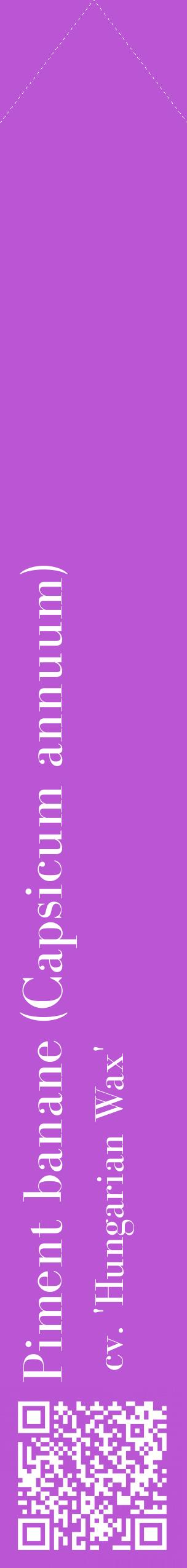 Étiquette de : Capsicum annuum cv. 'Hungarian Wax' - format c - style blanche50_simplebod avec qrcode et comestibilité