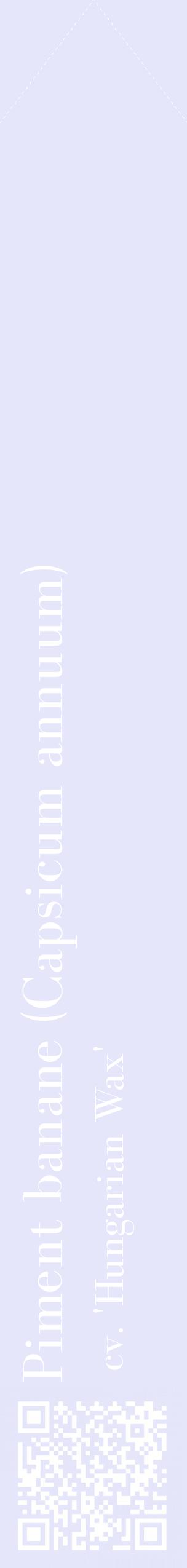 Étiquette de : Capsicum annuum cv. 'Hungarian Wax' - format c - style blanche55_simplebod avec qrcode et comestibilité