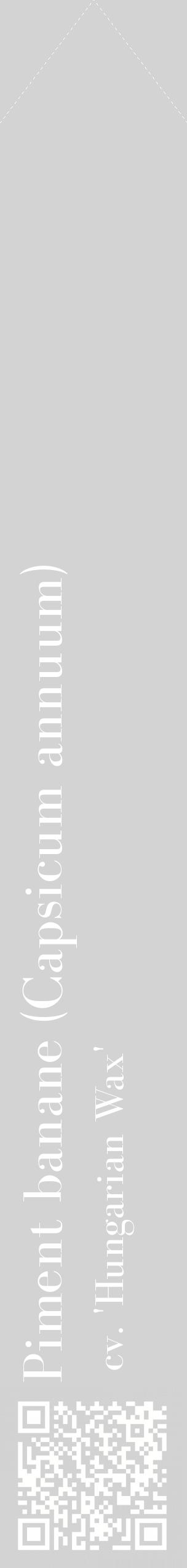 Étiquette de : Capsicum annuum cv. 'Hungarian Wax' - format c - style blanche56_simplebod avec qrcode et comestibilité