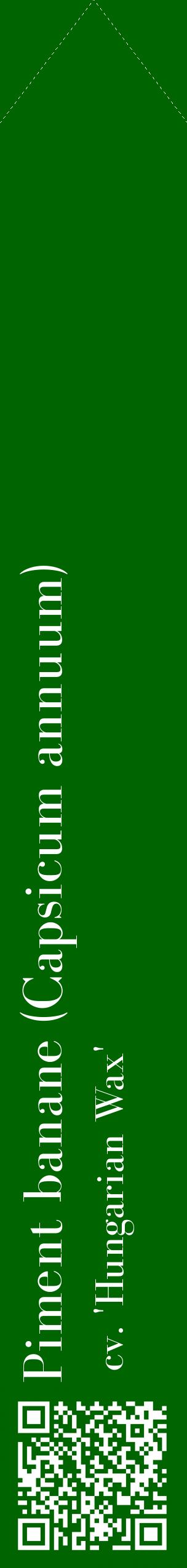 Étiquette de : Capsicum annuum cv. 'Hungarian Wax' - format c - style blanche8_simplebod avec qrcode et comestibilité