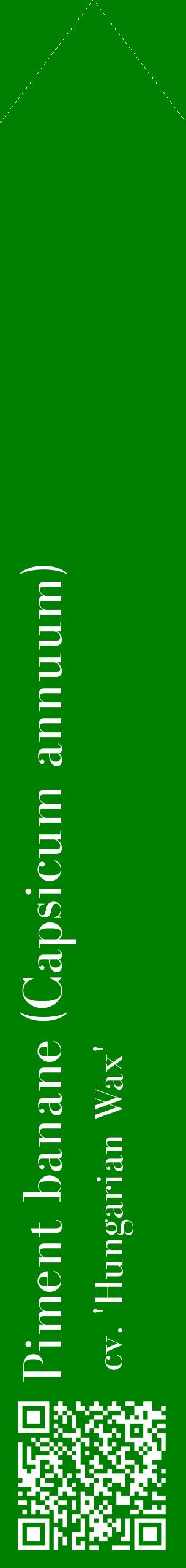 Étiquette de : Capsicum annuum cv. 'Hungarian Wax' - format c - style blanche9_simplebod avec qrcode et comestibilité