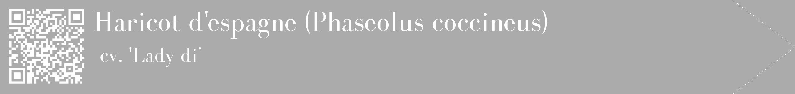Étiquette de : Phaseolus coccineus cv. 'Lady di' - format c - style blanche37_simple_simplebod avec qrcode et comestibilité
