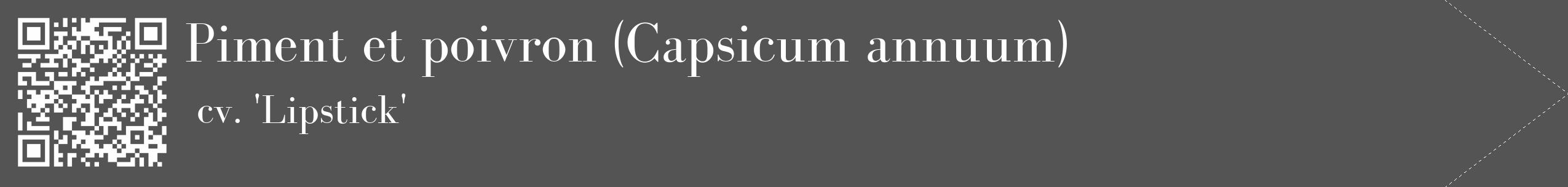 Étiquette de : Capsicum annuum cv. 'Lipstick' - format c - style blanche36_simple_simplebod avec qrcode et comestibilité