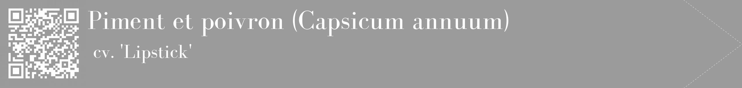 Étiquette de : Capsicum annuum cv. 'Lipstick' - format c - style blanche52_simple_simplebod avec qrcode et comestibilité