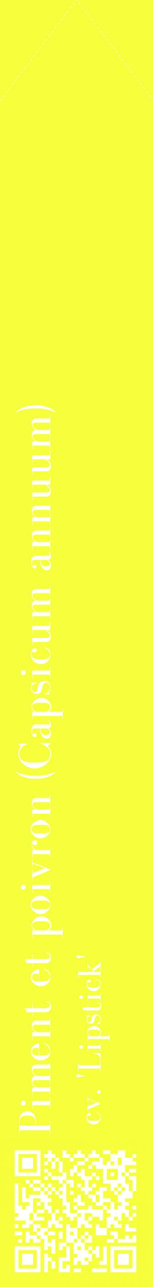 Étiquette de : Capsicum annuum cv. 'Lipstick' - format c - style blanche18_simplebod avec qrcode et comestibilité