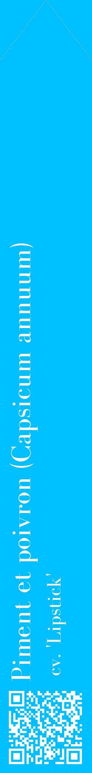 Étiquette de : Capsicum annuum cv. 'Lipstick' - format c - style blanche2_simplebod avec qrcode et comestibilité