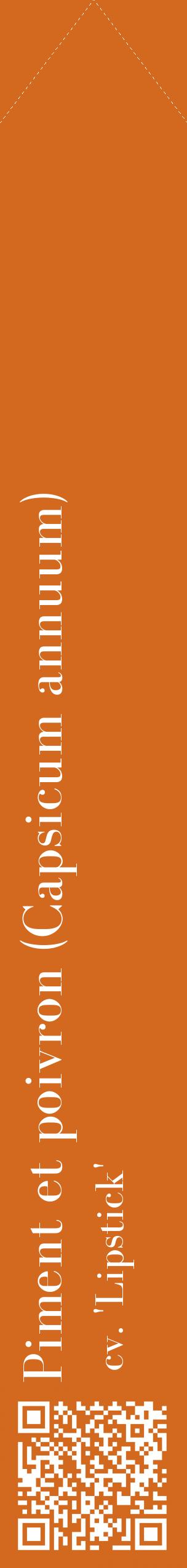 Étiquette de : Capsicum annuum cv. 'Lipstick' - format c - style blanche31_simplebod avec qrcode et comestibilité