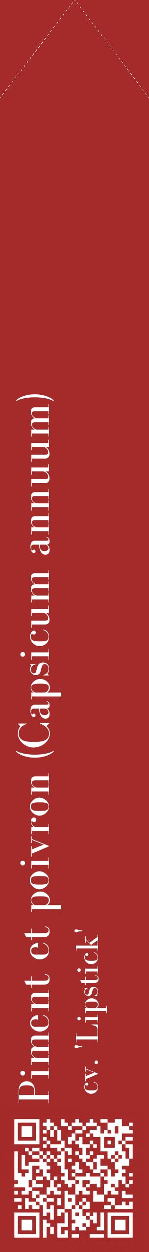 Étiquette de : Capsicum annuum cv. 'Lipstick' - format c - style blanche33_simplebod avec qrcode et comestibilité