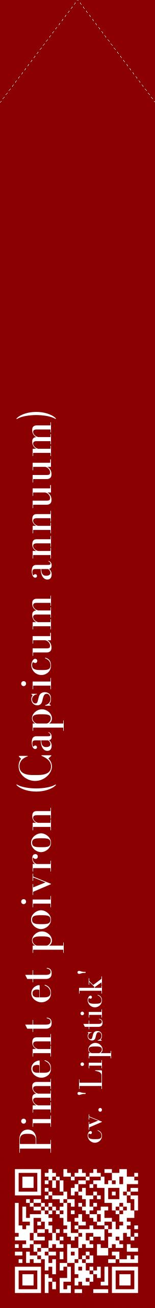 Étiquette de : Capsicum annuum cv. 'Lipstick' - format c - style blanche34_simplebod avec qrcode et comestibilité