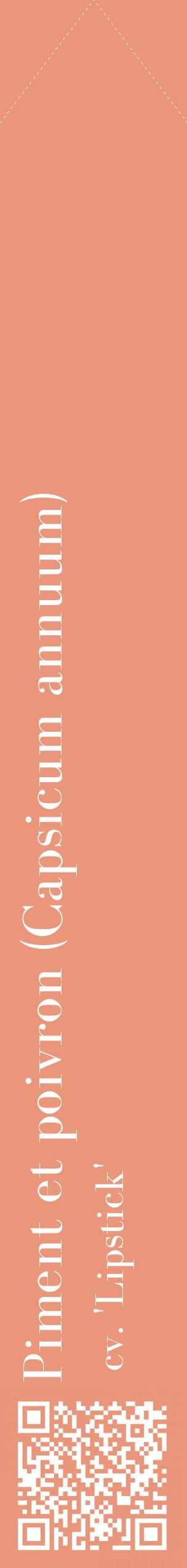 Étiquette de : Capsicum annuum cv. 'Lipstick' - format c - style blanche37_simplebod avec qrcode et comestibilité