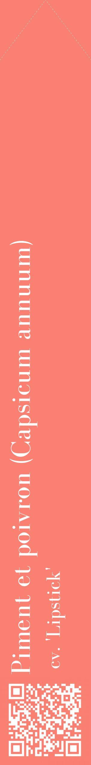 Étiquette de : Capsicum annuum cv. 'Lipstick' - format c - style blanche38_simplebod avec qrcode et comestibilité