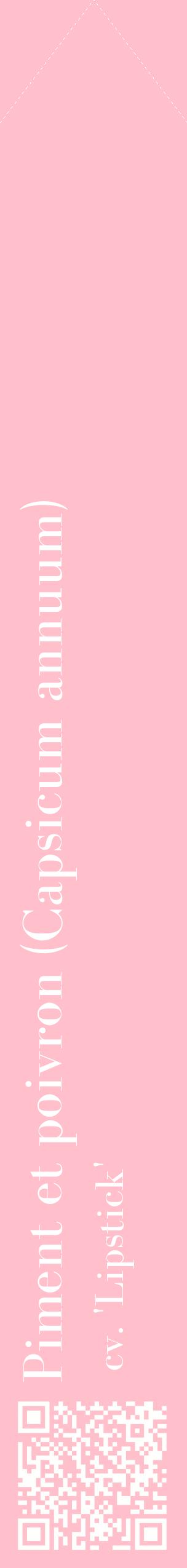 Étiquette de : Capsicum annuum cv. 'Lipstick' - format c - style blanche40_simplebod avec qrcode et comestibilité