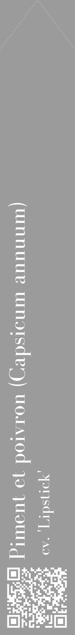 Étiquette de : Capsicum annuum cv. 'Lipstick' - format c - style blanche52_simple_simplebod avec qrcode et comestibilité - position verticale