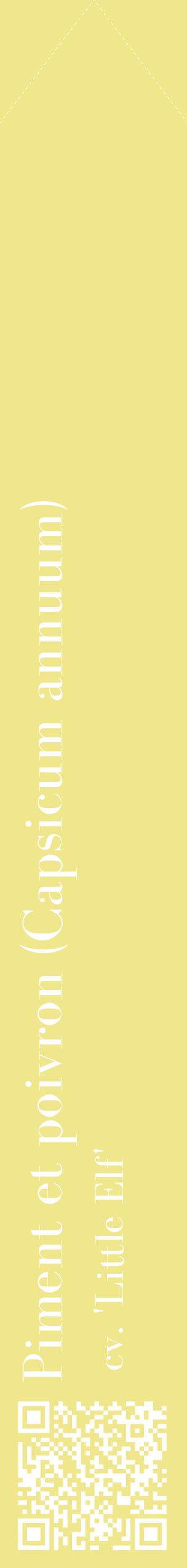 Étiquette de : Capsicum annuum cv. 'Little Elf' - format c - style blanche20_simplebod avec qrcode et comestibilité
