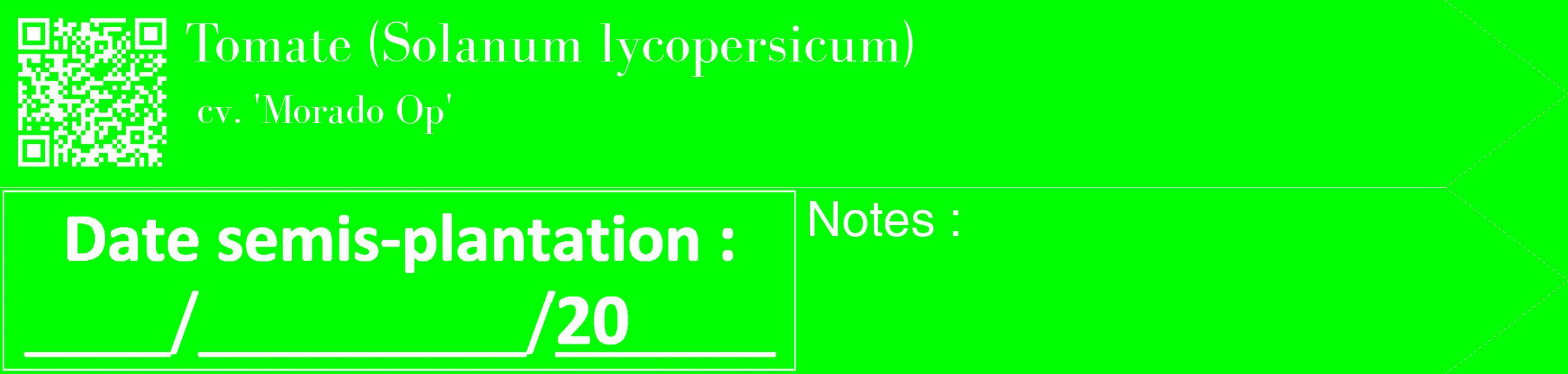 Étiquette de : Solanum lycopersicum cv. 'Morado Op' - format c - style blanche16_simple_simplebod avec qrcode et comestibilité