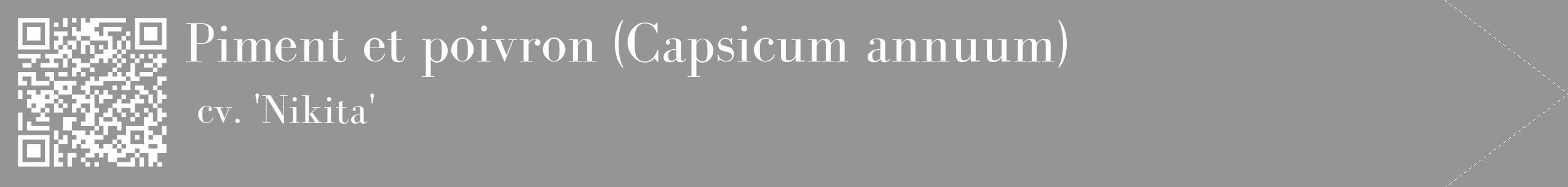 Étiquette de : Capsicum annuum cv. 'Nikita' - format c - style blanche16_simple_simplebod avec qrcode et comestibilité