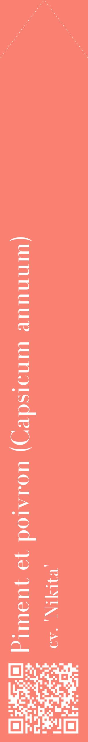 Étiquette de : Capsicum annuum cv. 'Nikita' - format c - style blanche38_simplebod avec qrcode et comestibilité