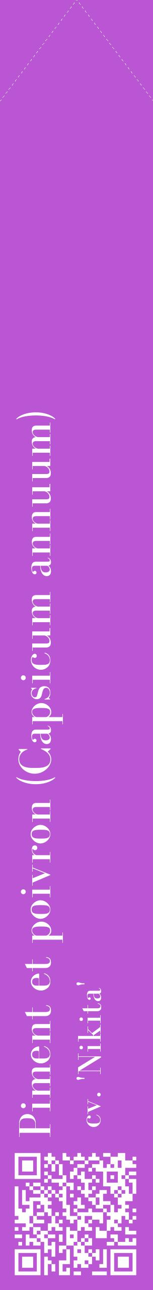 Étiquette de : Capsicum annuum cv. 'Nikita' - format c - style blanche50_simplebod avec qrcode et comestibilité