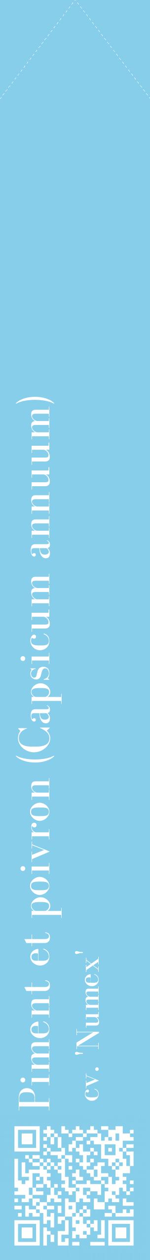 Étiquette de : Capsicum annuum cv. 'Numex' - format c - style blanche1_simplebod avec qrcode et comestibilité
