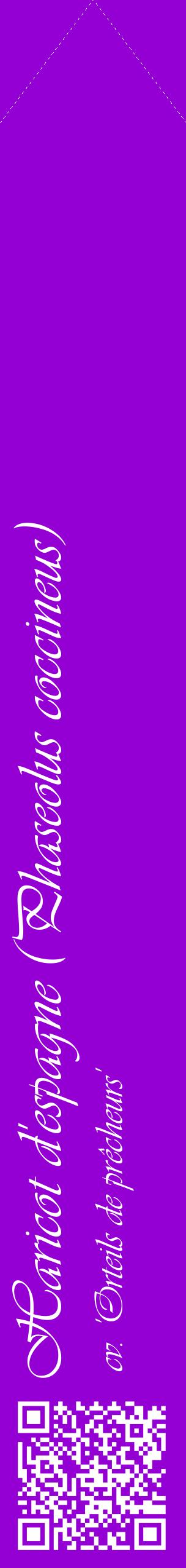 Étiquette de : Phaseolus coccineus cv. 'Orteils de prêcheurs' - format c - style blanche48_simpleviv avec qrcode et comestibilité