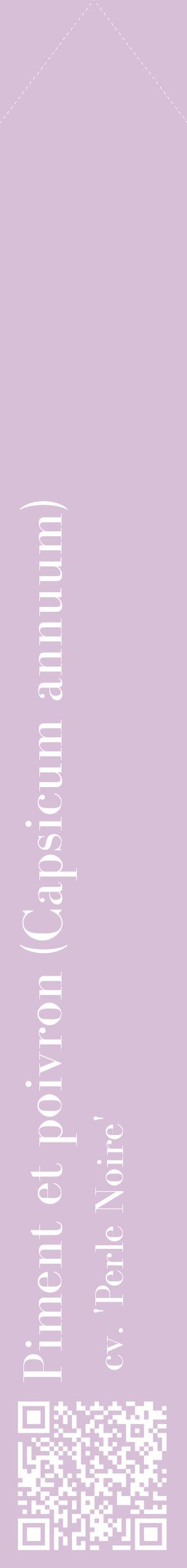 Étiquette de : Capsicum annuum cv. 'Perle Noire' - format c - style blanche54_simplebod avec qrcode et comestibilité