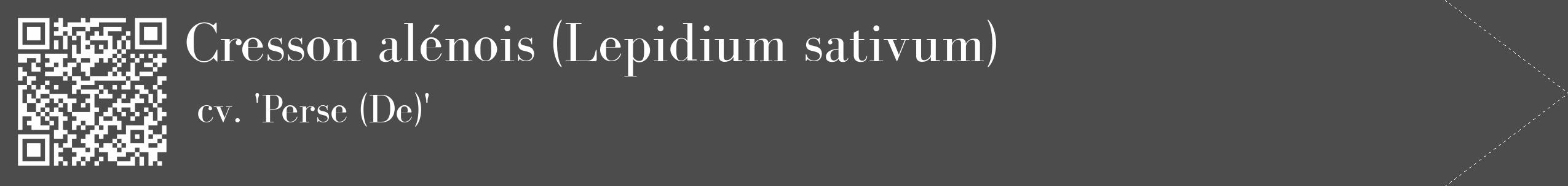 Étiquette de : Lepidium sativum cv. 'Perse (De)' - format c - style blanche27_simple_simplebod avec qrcode et comestibilité