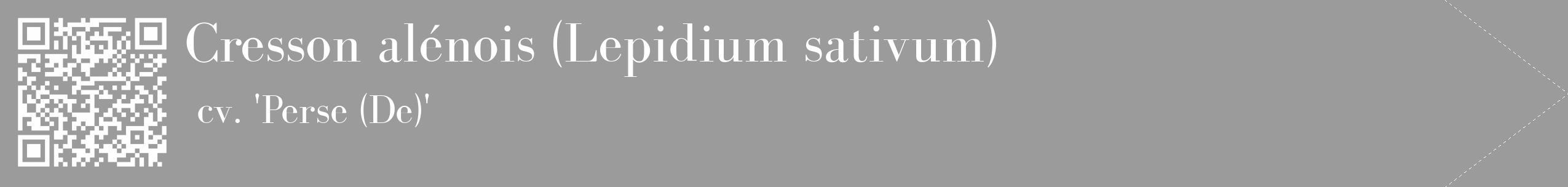 Étiquette de : Lepidium sativum cv. 'Perse (De)' - format c - style blanche52_simple_simplebod avec qrcode et comestibilité