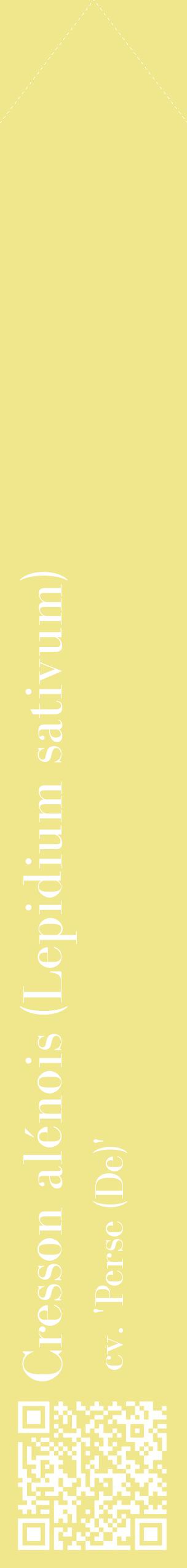 Étiquette de : Lepidium sativum cv. 'Perse (De)' - format c - style blanche20_simplebod avec qrcode et comestibilité