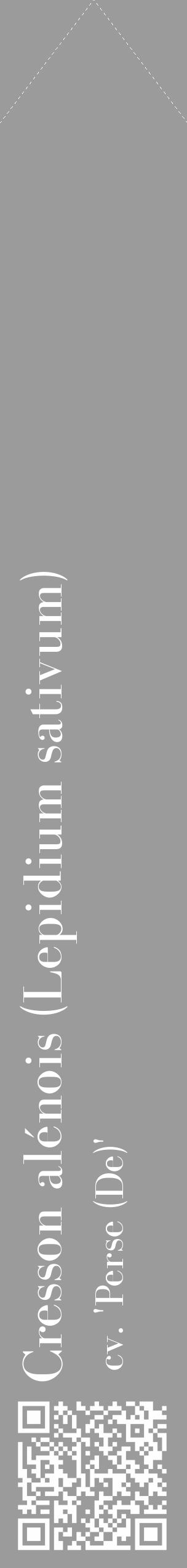 Étiquette de : Lepidium sativum cv. 'Perse (De)' - format c - style blanche52_simple_simplebod avec qrcode et comestibilité - position verticale