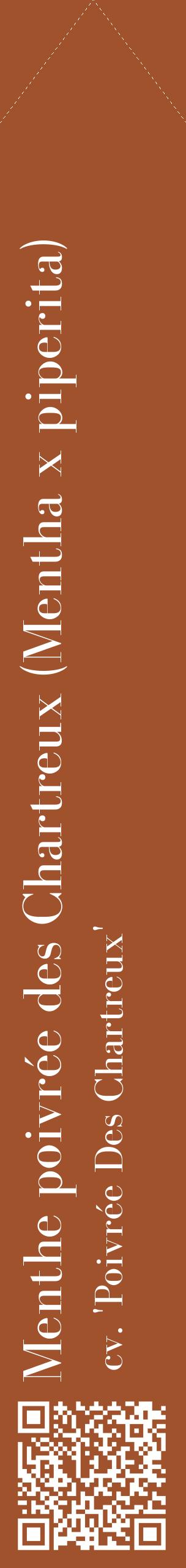 Étiquette de : Mentha x piperita cv. 'Poivrée Des Chartreux' - format c - style blanche32_simplebod avec qrcode et comestibilité