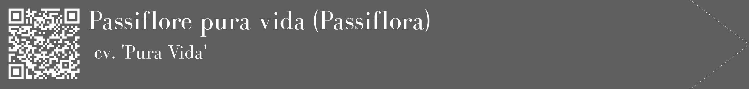 Étiquette de : Passiflora cv. 'Pura Vida' - format c - style blanche10_simple_simplebod avec qrcode et comestibilité
