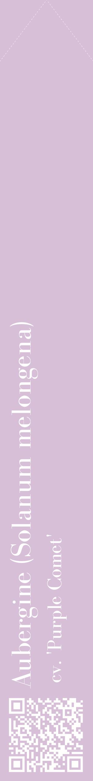 Étiquette de : Solanum melongena cv. 'Purple Comet' - format c - style blanche54_simplebod avec qrcode et comestibilité