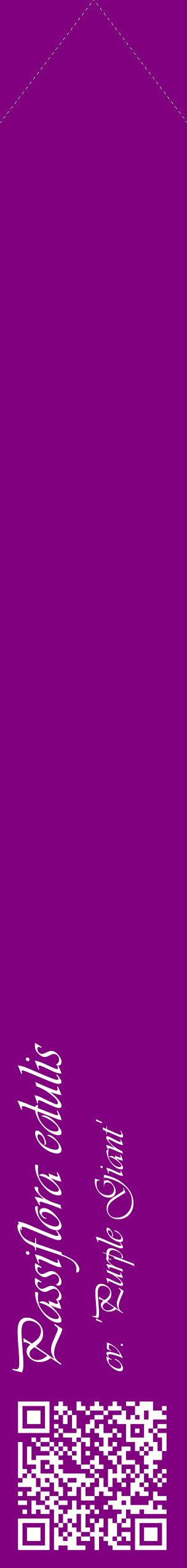 Étiquette de : Passiflora edulis cv. 'Purple Giant' - format c - style blanche46_simpleviv avec qrcode et comestibilité