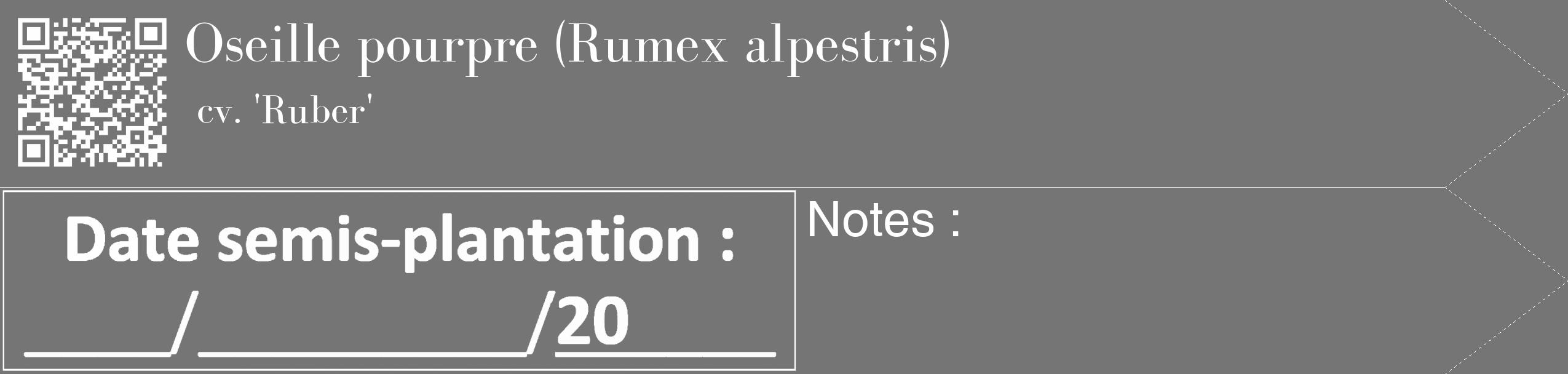 Étiquette de : Rumex alpestris cv. 'Ruber' - format c - style blanche5_simple_simplebod avec qrcode et comestibilité