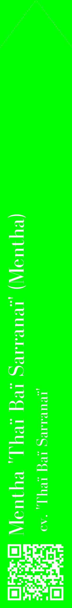 Étiquette de : Mentha cv. 'Thaï Baï Sarranaï' - format c - style blanche16_simplebod avec qrcode et comestibilité