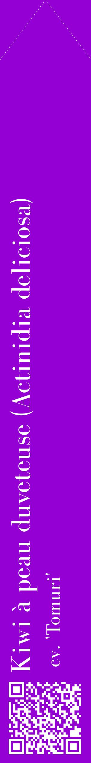Étiquette de : Actinidia deliciosa cv. 'Tomuri' - format c - style blanche48_simplebod avec qrcode et comestibilité