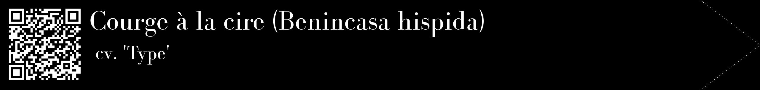 Étiquette de : Benincasa hispida cv. 'Type' - format c - style blanche59_simple_simplebod avec qrcode et comestibilité