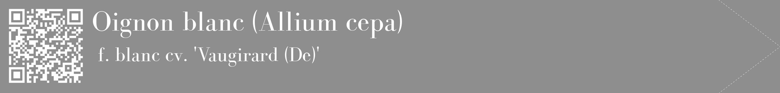 Étiquette de : Allium cepa f. blanc cv. 'Vaugirard (De)' - format c - style blanche25_simple_simplebod avec qrcode et comestibilité
