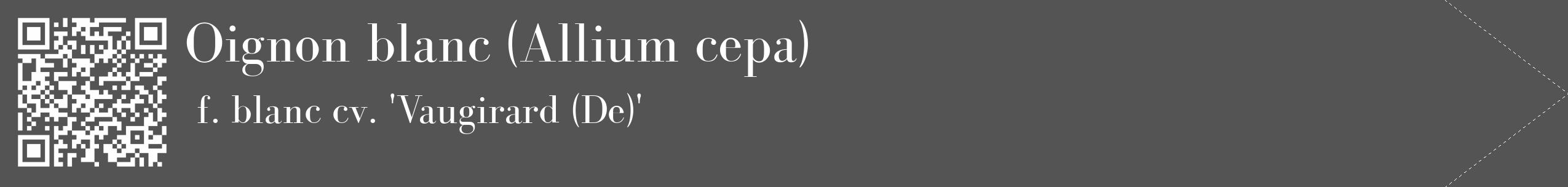 Étiquette de : Allium cepa f. blanc cv. 'Vaugirard (De)' - format c - style blanche30_simple_simplebod avec qrcode et comestibilité