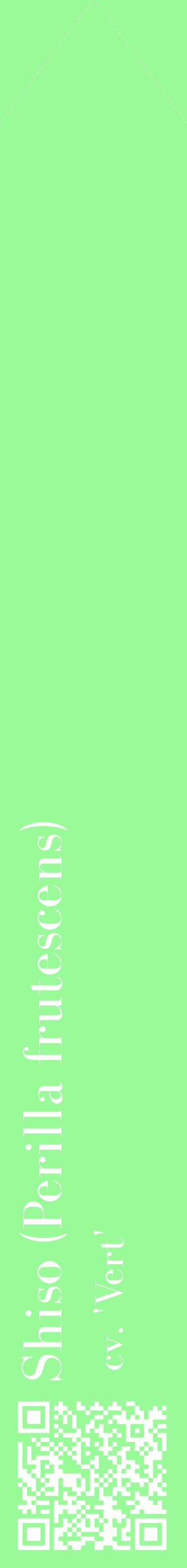 Étiquette de : Perilla frutescens cv. 'Vert' - format c - style blanche14_simplebod avec qrcode et comestibilité