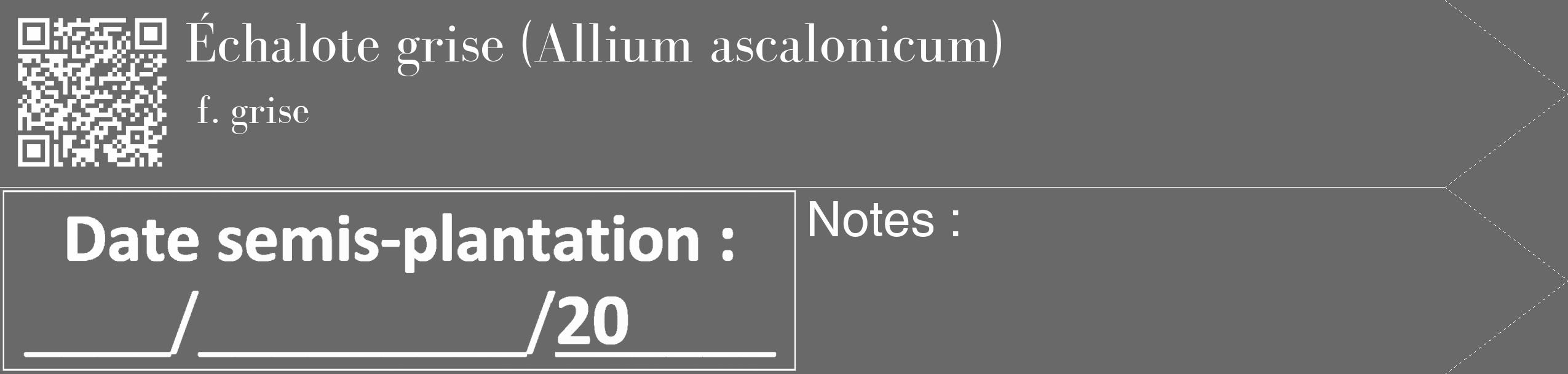 Étiquette de : Allium ascalonicum f. grise - format c - style blanche51_simple_simplebod avec qrcode et comestibilité