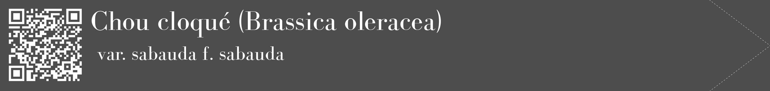 Étiquette de : Brassica oleracea var. sabauda f. sabauda - format c - style blanche28_simple_simplebod avec qrcode et comestibilité